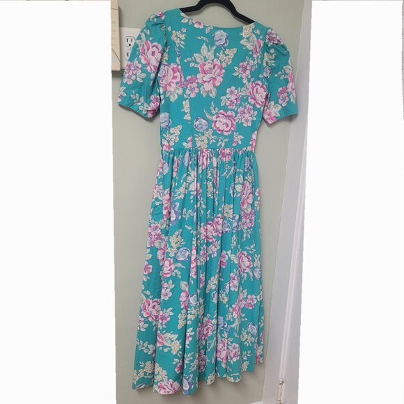 Laura Ashley Vintage 80s Floral Dress EUC size 8 - Picture 4 of 13